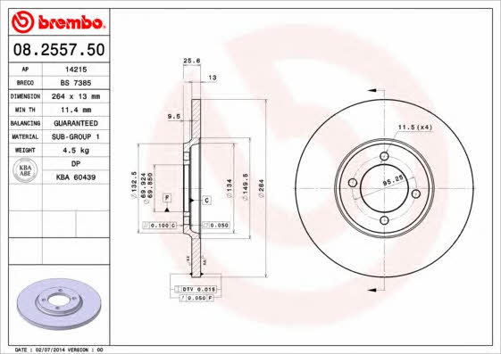 Breco BS 7385 Тормозной диск задний невентилируемый BS7385: Отличная цена - Купить в Польше на 2407.PL!