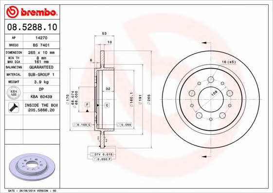 Breco BS 7401 Тормозной диск задний невентилируемый BS7401: Отличная цена - Купить в Польше на 2407.PL!