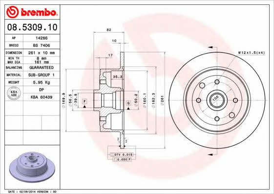 Breco BS 7406 Rear brake disc, non-ventilated BS7406: Buy near me in Poland at 2407.PL - Good price!