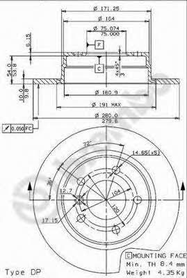 Breco BS 7563 Тормозной диск задний невентилируемый BS7563: Отличная цена - Купить в Польше на 2407.PL!