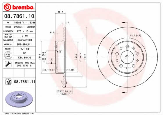 Breco BS 7604 Тормозной диск задний невентилируемый BS7604: Отличная цена - Купить в Польше на 2407.PL!
