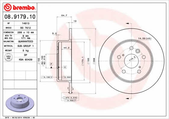 Breco BS 7612 Тормозной диск задний невентилируемый BS7612: Отличная цена - Купить в Польше на 2407.PL!