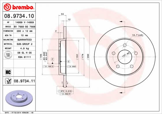 Breco BS 7668 Тормозной диск задний невентилируемый BS7668: Отличная цена - Купить в Польше на 2407.PL!