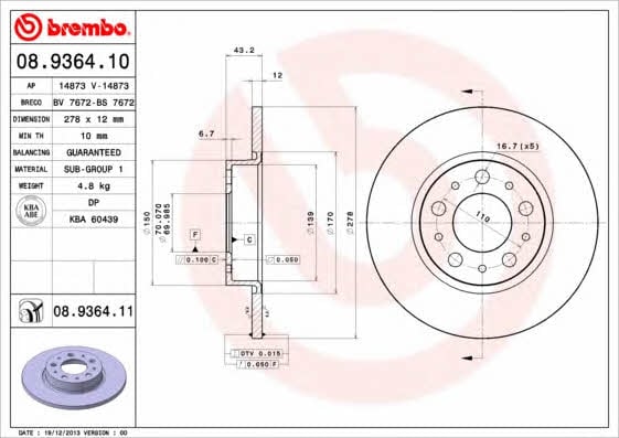 Breco BS 7672 Тормозной диск задний невентилируемый BS7672: Отличная цена - Купить в Польше на 2407.PL!