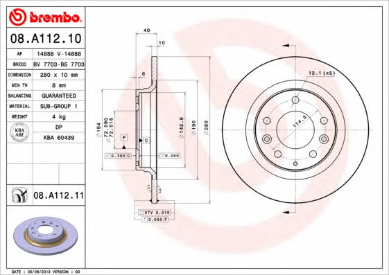 Breco BS 7703 Тормозной диск задний невентилируемый BS7703: Отличная цена - Купить в Польше на 2407.PL!