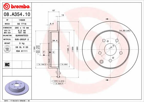 Breco BS 7718 Тормозной диск задний невентилируемый BS7718: Отличная цена - Купить в Польше на 2407.PL!