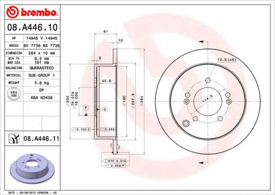 Breco BS 7736 Тормозной диск задний невентилируемый BS7736: Отличная цена - Купить в Польше на 2407.PL!