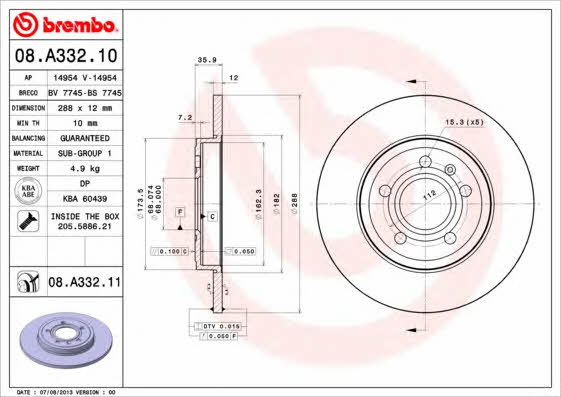Breco BS 7745 Тормозной диск задний невентилируемый BS7745: Отличная цена - Купить в Польше на 2407.PL!