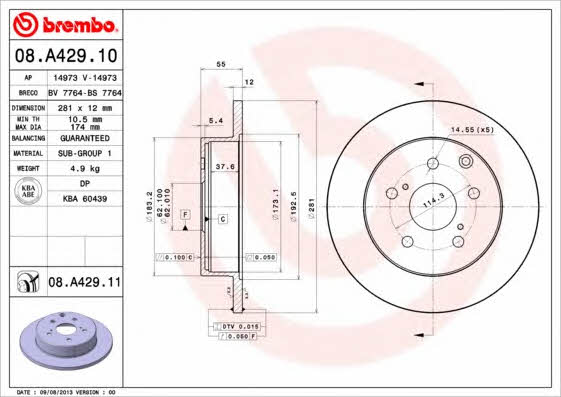 Breco BS 7764 Тормозной диск задний невентилируемый BS7764: Отличная цена - Купить в Польше на 2407.PL!