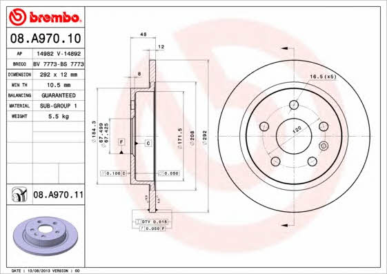 Breco BS 7773 Тормозной диск задний невентилируемый BS7773: Отличная цена - Купить в Польше на 2407.PL!