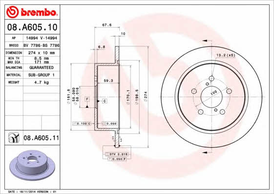 Breco BS 7786 Тормозной диск задний невентилируемый BS7786: Отличная цена - Купить в Польше на 2407.PL!