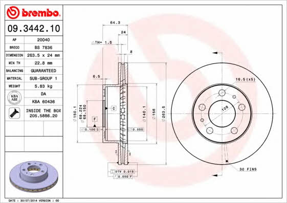 Breco BS 7836 Wentylowana przednia tarcza hamulcowa BS7836: Dobra cena w Polsce na 2407.PL - Kup Teraz!