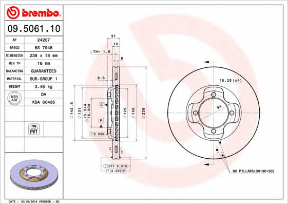 Breco BS 7948 Brake disc BS7948: Buy near me in Poland at 2407.PL - Good price!