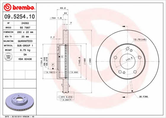 Breco BS 7987 Тормозной диск передний вентилируемый BS7987: Отличная цена - Купить в Польше на 2407.PL!