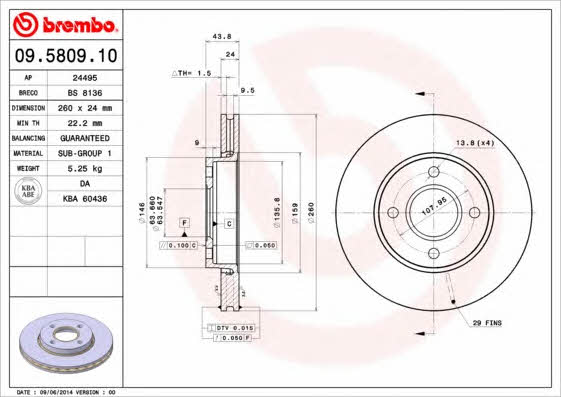 Breco BS 8136 Тормозной диск передний вентилируемый BS8136: Отличная цена - Купить в Польше на 2407.PL!