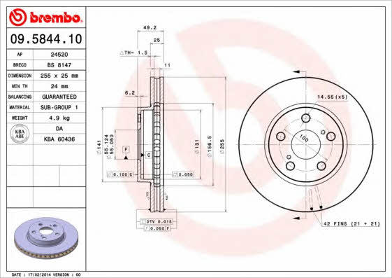 Breco BS 8147 Wentylowana przednia tarcza hamulcowa BS8147: Dobra cena w Polsce na 2407.PL - Kup Teraz!