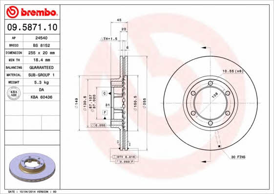 Breco BS 8152 Wentylowana przednia tarcza hamulcowa BS8152: Dobra cena w Polsce na 2407.PL - Kup Teraz!