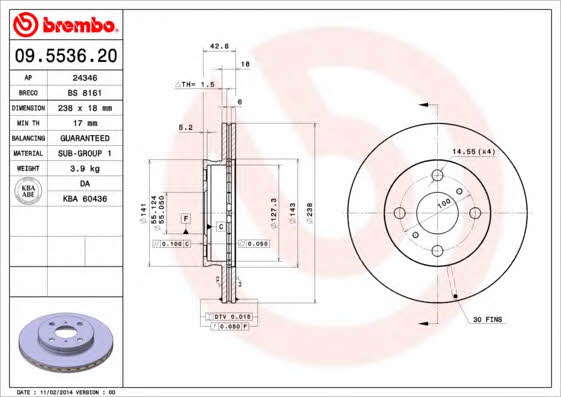Breco BS 8161 Тормозной диск передний вентилируемый BS8161: Отличная цена - Купить в Польше на 2407.PL!