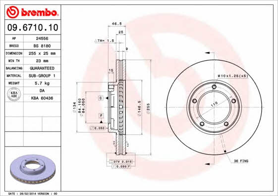 Breco BS 8180 Тормозной диск передний вентилируемый BS8180: Отличная цена - Купить в Польше на 2407.PL!