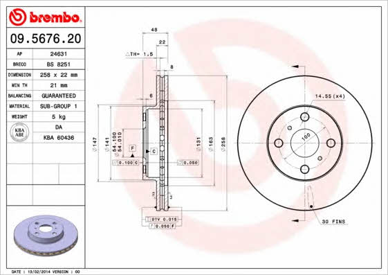 Breco BS 8251 Front brake disc ventilated BS8251: Buy near me in Poland at 2407.PL - Good price!