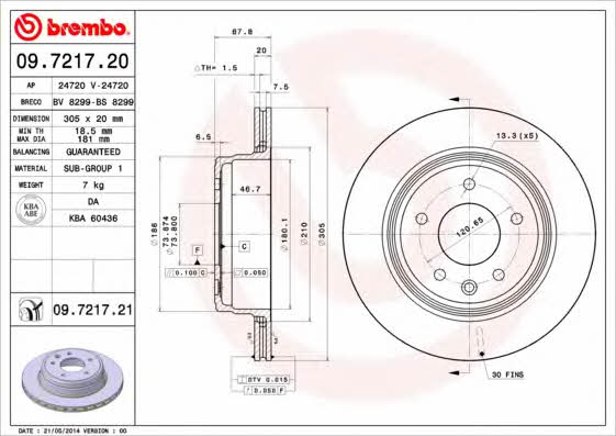 Breco BS 8299 Rear ventilated brake disc BS8299: Buy near me in Poland at 2407.PL - Good price!