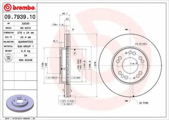 Breco BS 8372 Wentylowana przednia tarcza hamulcowa BS8372: Dobra cena w Polsce na 2407.PL - Kup Teraz!