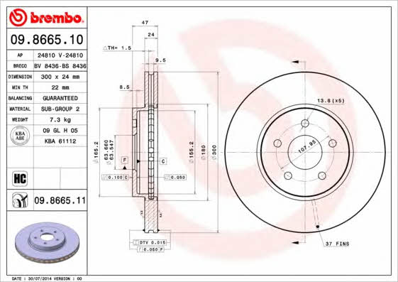 Breco BS 8436 Тормозной диск передний вентилируемый BS8436: Отличная цена - Купить в Польше на 2407.PL!