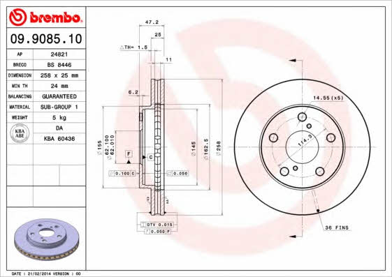 Breco BS 8446 Wentylowana przednia tarcza hamulcowa BS8446: Dobra cena w Polsce na 2407.PL - Kup Teraz!