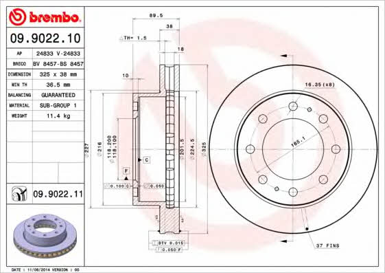 Breco BS 8457 Тормозной диск передний вентилируемый BS8457: Отличная цена - Купить в Польше на 2407.PL!