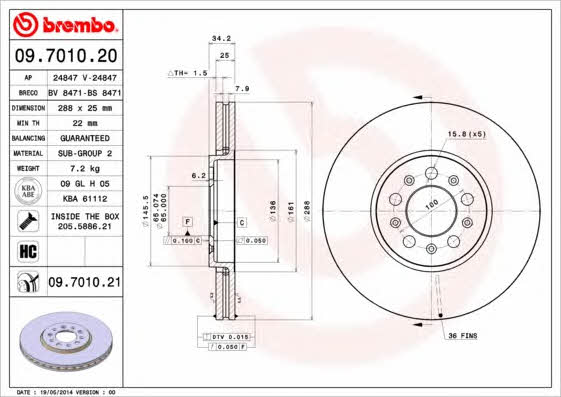 Breco BS 8471 Тормозной диск передний вентилируемый BS8471: Отличная цена - Купить в Польше на 2407.PL!
