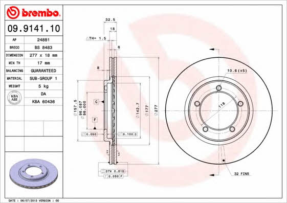 Breco BS 8483 Тормозной диск передний вентилируемый BS8483: Отличная цена - Купить в Польше на 2407.PL!