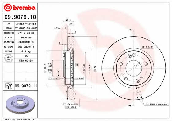 Breco BS 8485 Тормозной диск передний вентилируемый BS8485: Отличная цена - Купить в Польше на 2407.PL!