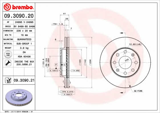 Breco BS 8499 Тормозной диск передний вентилируемый BS8499: Отличная цена - Купить в Польше на 2407.PL!