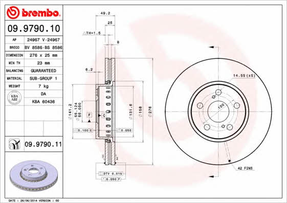 Breco BS 8586 Тормозной диск передний вентилируемый BS8586: Отличная цена - Купить в Польше на 2407.PL!