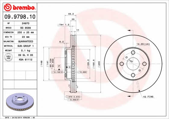 Breco BS 8589 Тормозной диск передний вентилируемый BS8589: Отличная цена - Купить в Польше на 2407.PL!