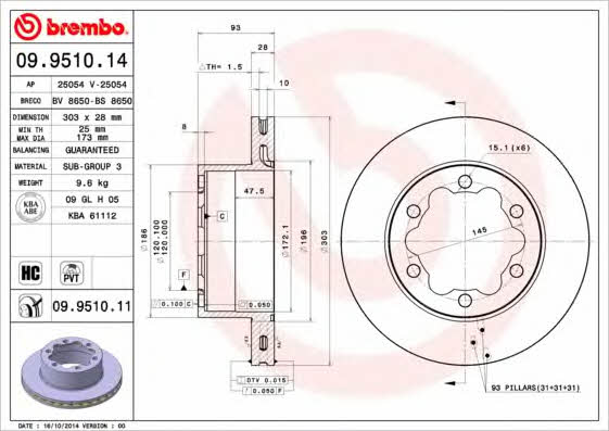 Breco BS 8650 Тормозной диск задний вентилируемый BS8650: Отличная цена - Купить в Польше на 2407.PL!