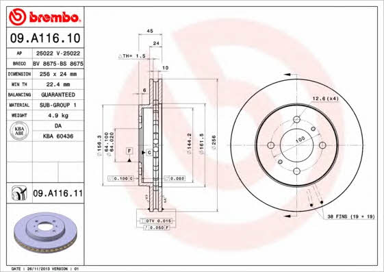Breco BS 8675 Тормозной диск передний вентилируемый BS8675: Отличная цена - Купить в Польше на 2407.PL!