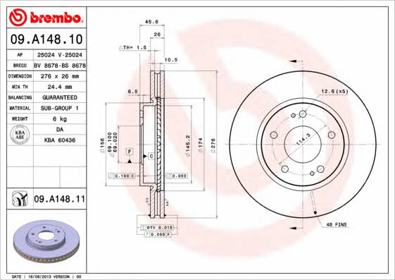 Breco BS 8678 Тормозной диск передний вентилируемый BS8678: Отличная цена - Купить в Польше на 2407.PL!