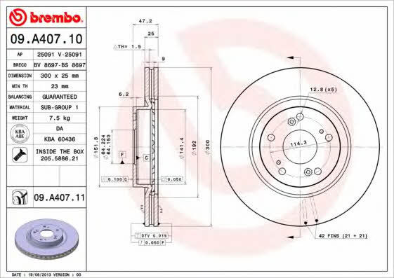 Breco BS 8697 Тормозной диск передний вентилируемый BS8697: Отличная цена - Купить в Польше на 2407.PL!
