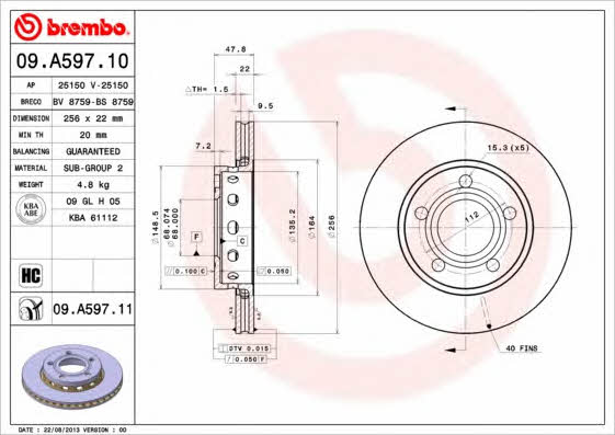 Breco BS 8759 Тормозной диск задний вентилируемый BS8759: Отличная цена - Купить в Польше на 2407.PL!