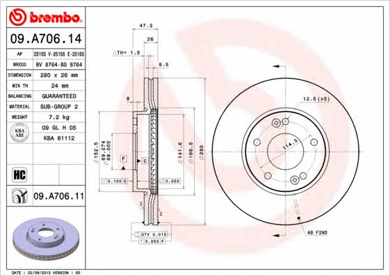 Breco BS 8764 Тормозной диск передний вентилируемый BS8764: Отличная цена - Купить в Польше на 2407.PL!