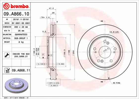 Breco BS 8801 Диск гальмівний передній вентильований BS8801: Купити у Польщі - Добра ціна на 2407.PL!