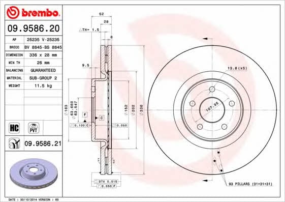 Breco BS 8845 Тормозной диск передний вентилируемый BS8845: Отличная цена - Купить в Польше на 2407.PL!