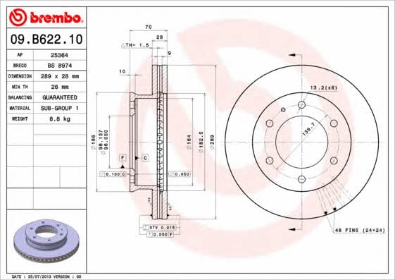 Breco BS 8974 Тормозной диск передний вентилируемый BS8974: Отличная цена - Купить в Польше на 2407.PL!