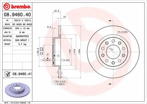 Breco BV 6005 Rear brake disc, non-ventilated BV6005: Buy near me in Poland at 2407.PL - Good price!