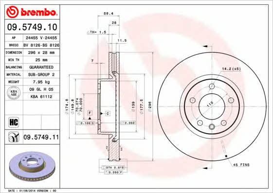 Breco BV 8126 Wentylowana przednia tarcza hamulcowa BV8126: Dobra cena w Polsce na 2407.PL - Kup Teraz!