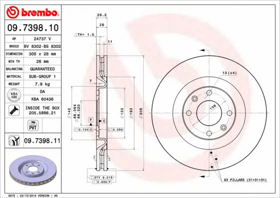 Breco BV 8302 Wentylowana przednia tarcza hamulcowa BV8302: Dobra cena w Polsce na 2407.PL - Kup Teraz!