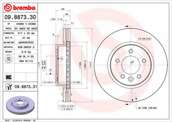 Breco BV 8605 Wentylowana przednia tarcza hamulcowa BV8605: Dobra cena w Polsce na 2407.PL - Kup Teraz!