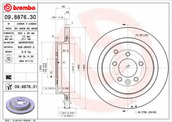 Breco BV 8608 Тормозной диск задний вентилируемый BV8608: Отличная цена - Купить в Польше на 2407.PL!
