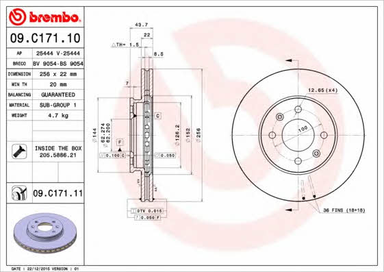 Breco BS 9054 Тормозной диск передний вентилируемый BS9054: Отличная цена - Купить в Польше на 2407.PL!